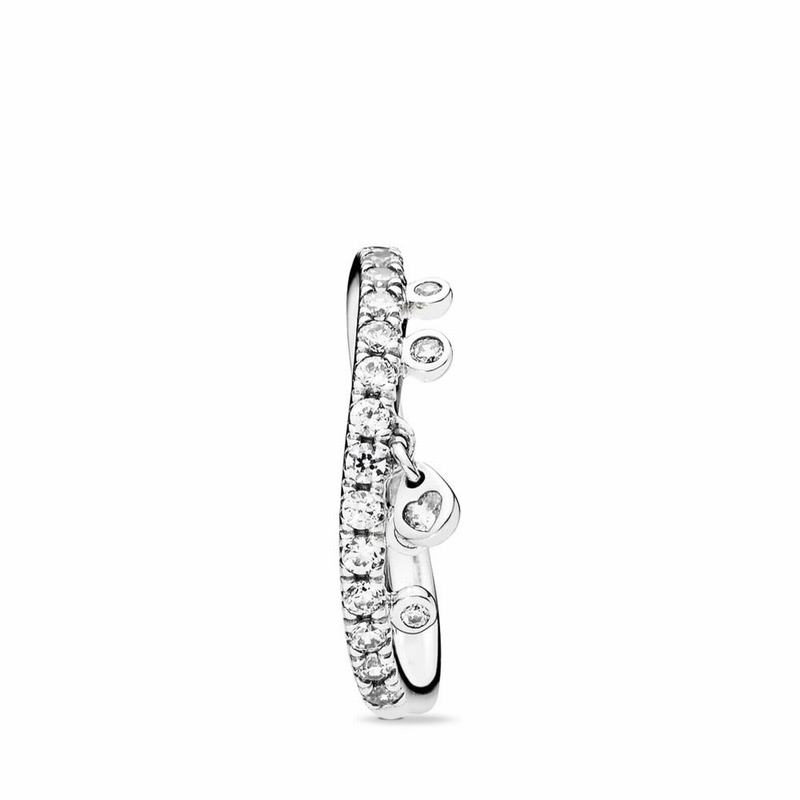 Pandora Chandelier Droplets Stackable Ring - Sterling Silver/Cubic Zirconia - Canada | NO5201UP